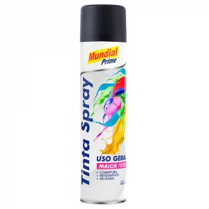 Tinta Spray Preto Fosco 400ml – Mundial Prime
